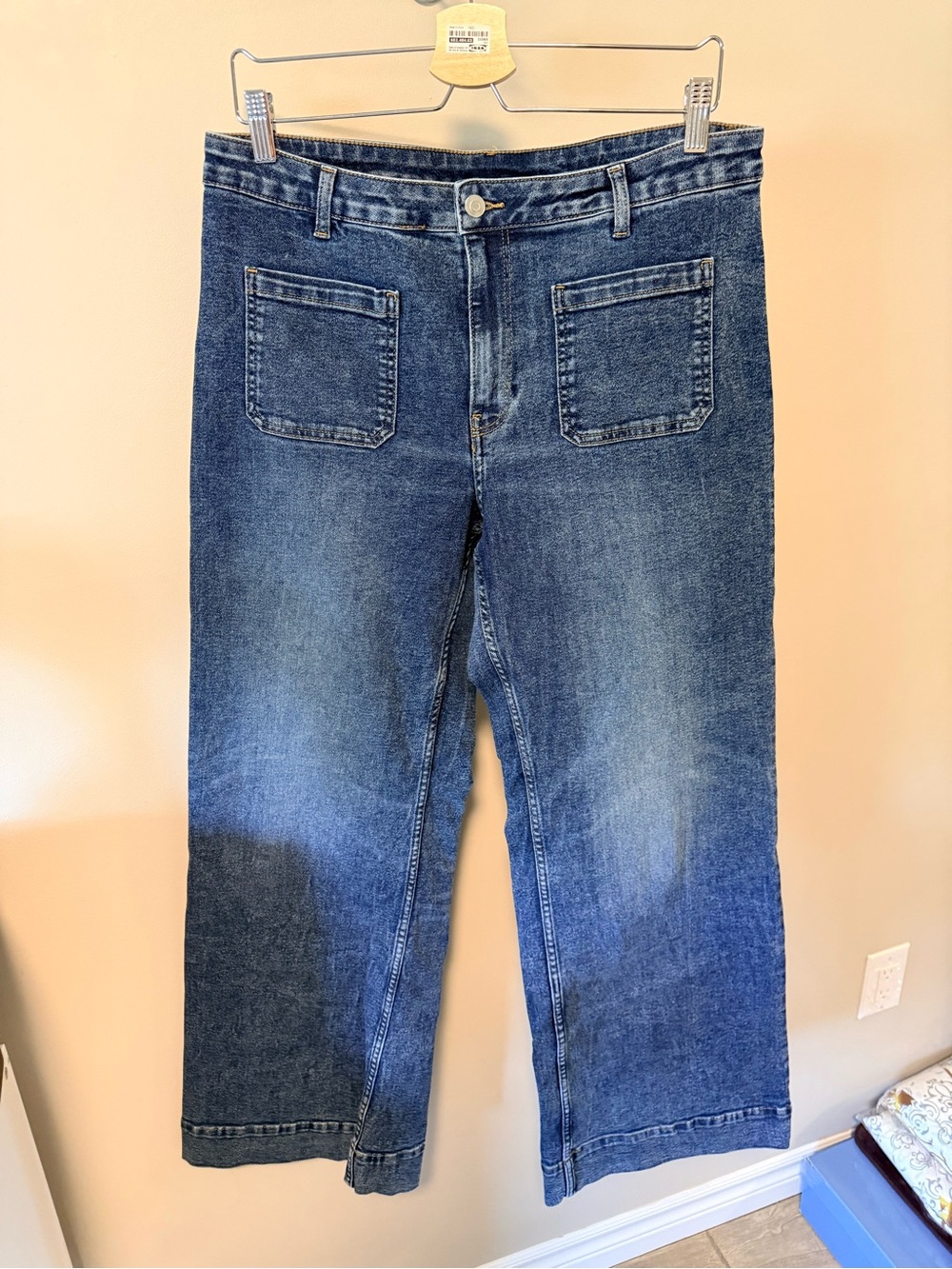 H&M Wide-Leg Jeans in Blue Denim